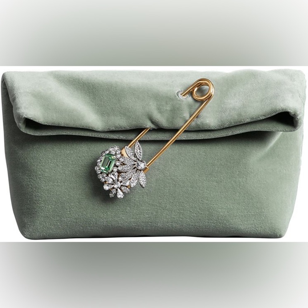 Burberry velvet pin clutch